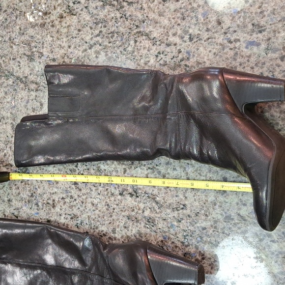 "NINE WEST" Above the knee black leather boots. SZ. 7.5 genuine leather. Perfect - Picture 7 of 17